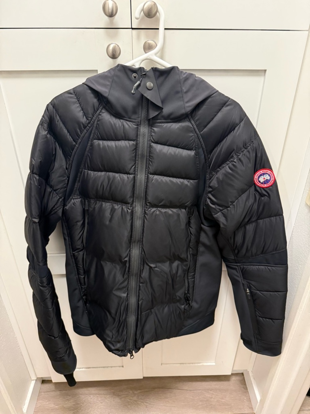 Canada Goose Black Jacket with Red/White Logo Patch